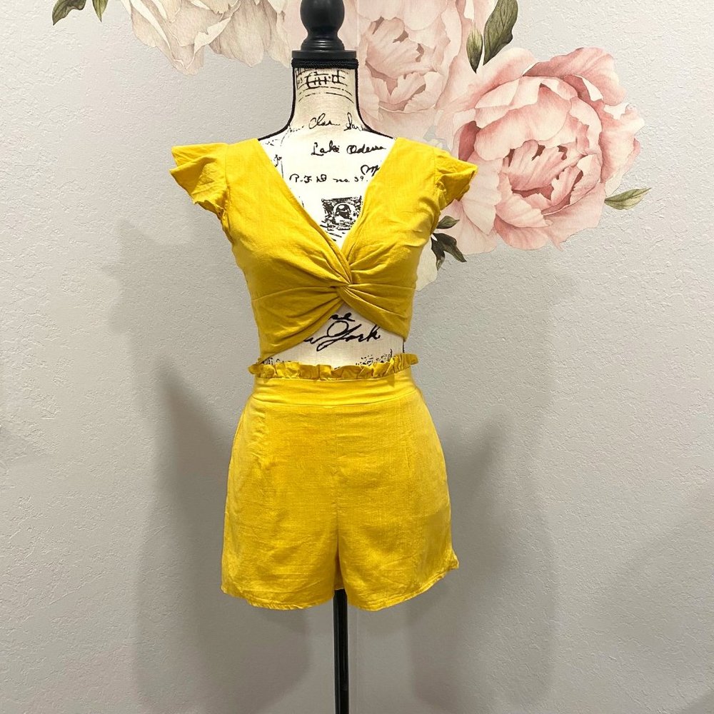 Shein Twist Front Top & Shorts Set